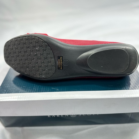 Sold-Karen Scott Flats Dark Red Leather Satin Bow Sz 7.5 - Picture 4 of 10